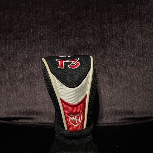 WH T3 WALTER HAGEN #5i GOLF CLUB HEAD COVER SOCK BLACK RED WHITE - Picture 1 of 3